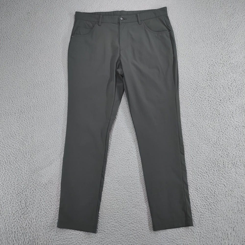 Adidas Pants Mens 34x32 Gray Performance Adicross Mid-Rise Flat Front Chino